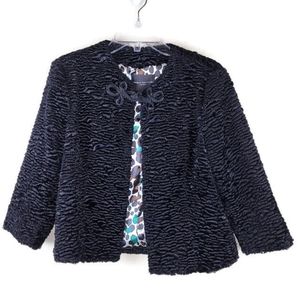 Behnaz Sarafpour Womens Blazer S Textured Black 3/4 Sleeve Jacket Capsule‎